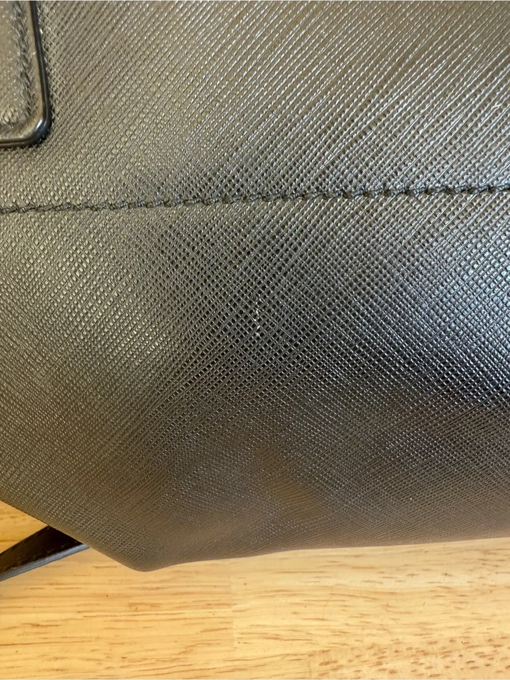 Salvatore Ferragamo GG 21F271 Black Leather Gancini Tote Satchel Shoulder Bag